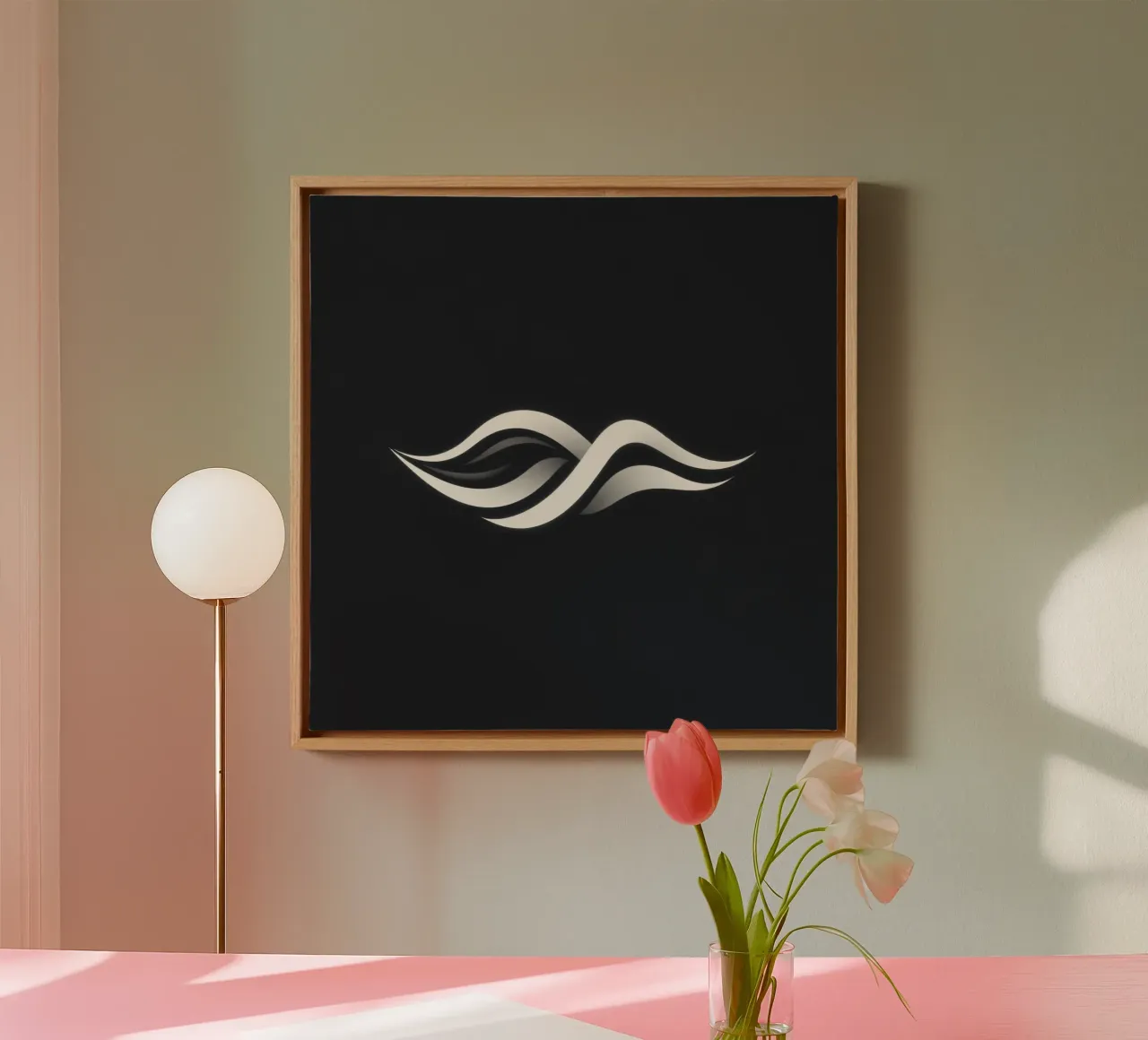 Abstract waves design representing fluidity and movement canvas by DesignDoodle