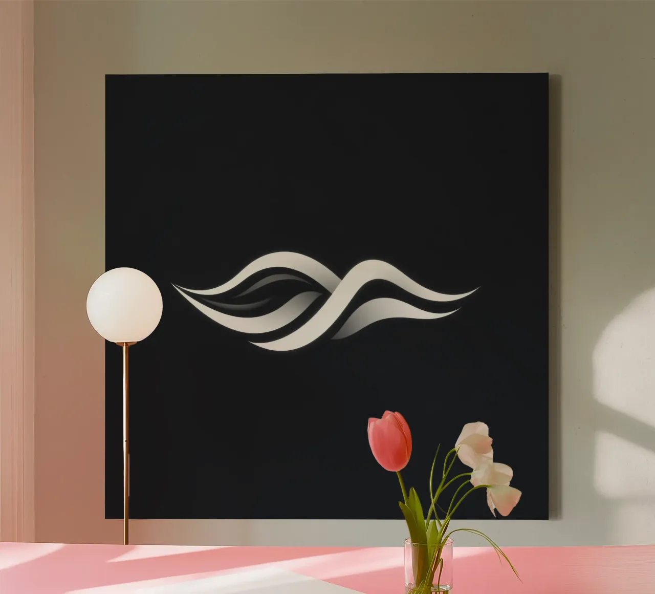 Abstract waves design representing fluidity and movement canvas by DesignDoodle