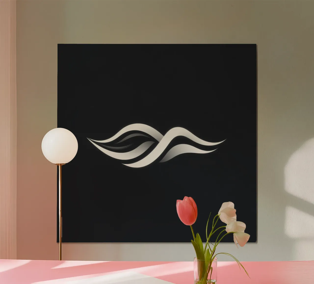 Abstract waves design representing fluidity and movement hahnemühle by DesignDoodle