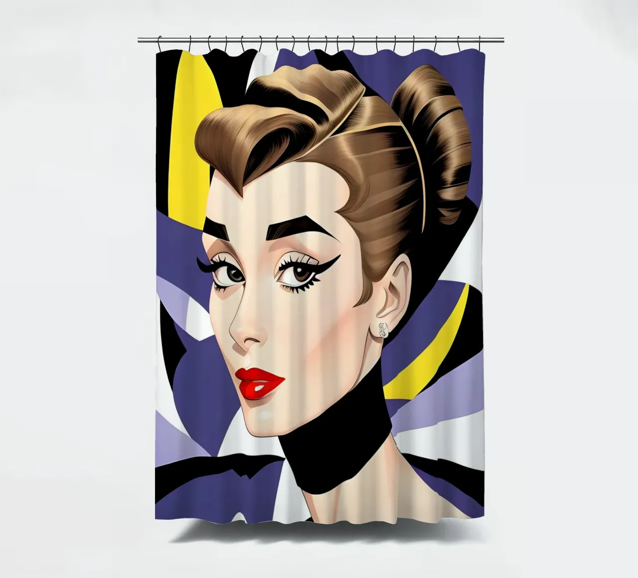 Audrey Hepburn Geometrisches Dopamin Duschvorhang von ART DECO