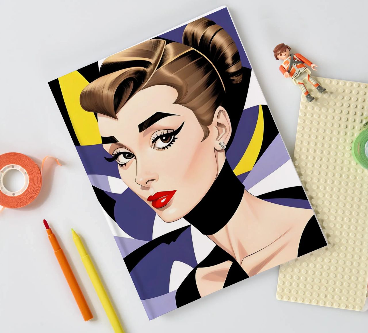 Audrey Hepburn Geometric Dopamine notebook by ART DECO