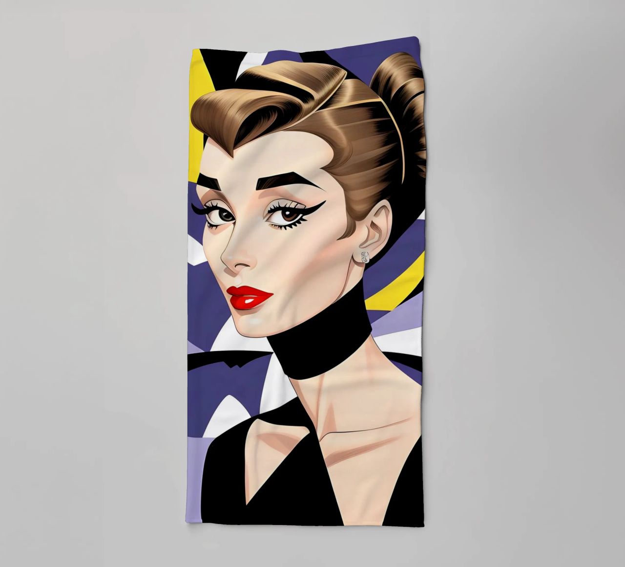 Audrey Hepburn Geometric Dopamine towel by ART DECO