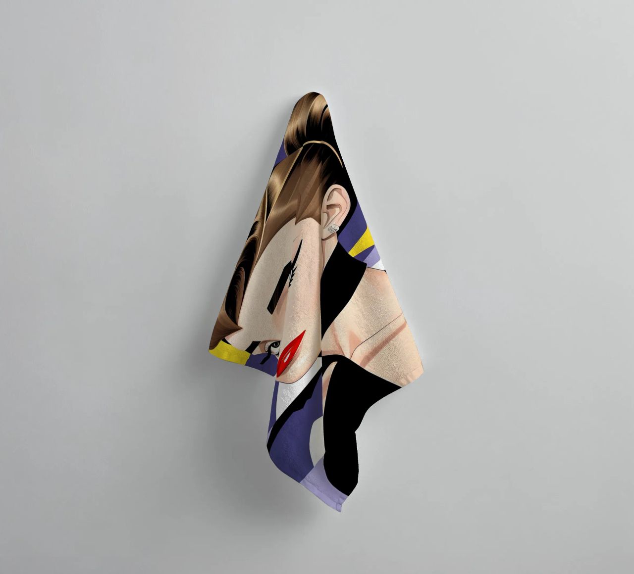 Audrey Hepburn Geometric Dopamine towel by ART DECO