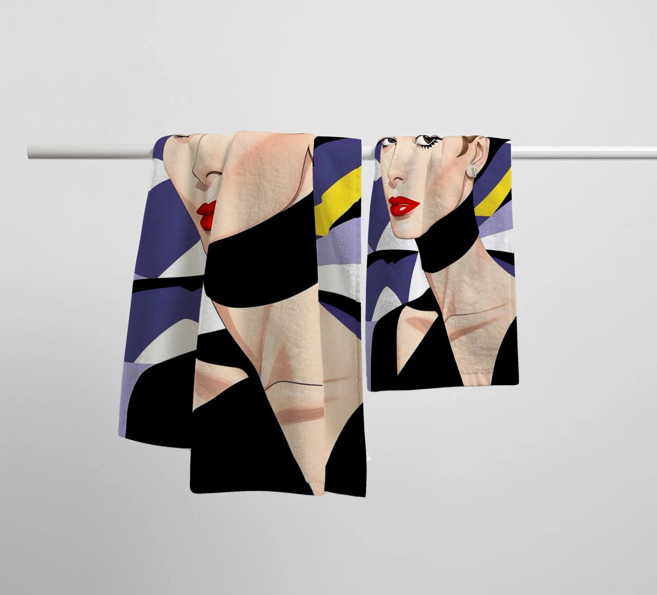 Audrey Hepburn Geometric Dopamine towel by ART DECO