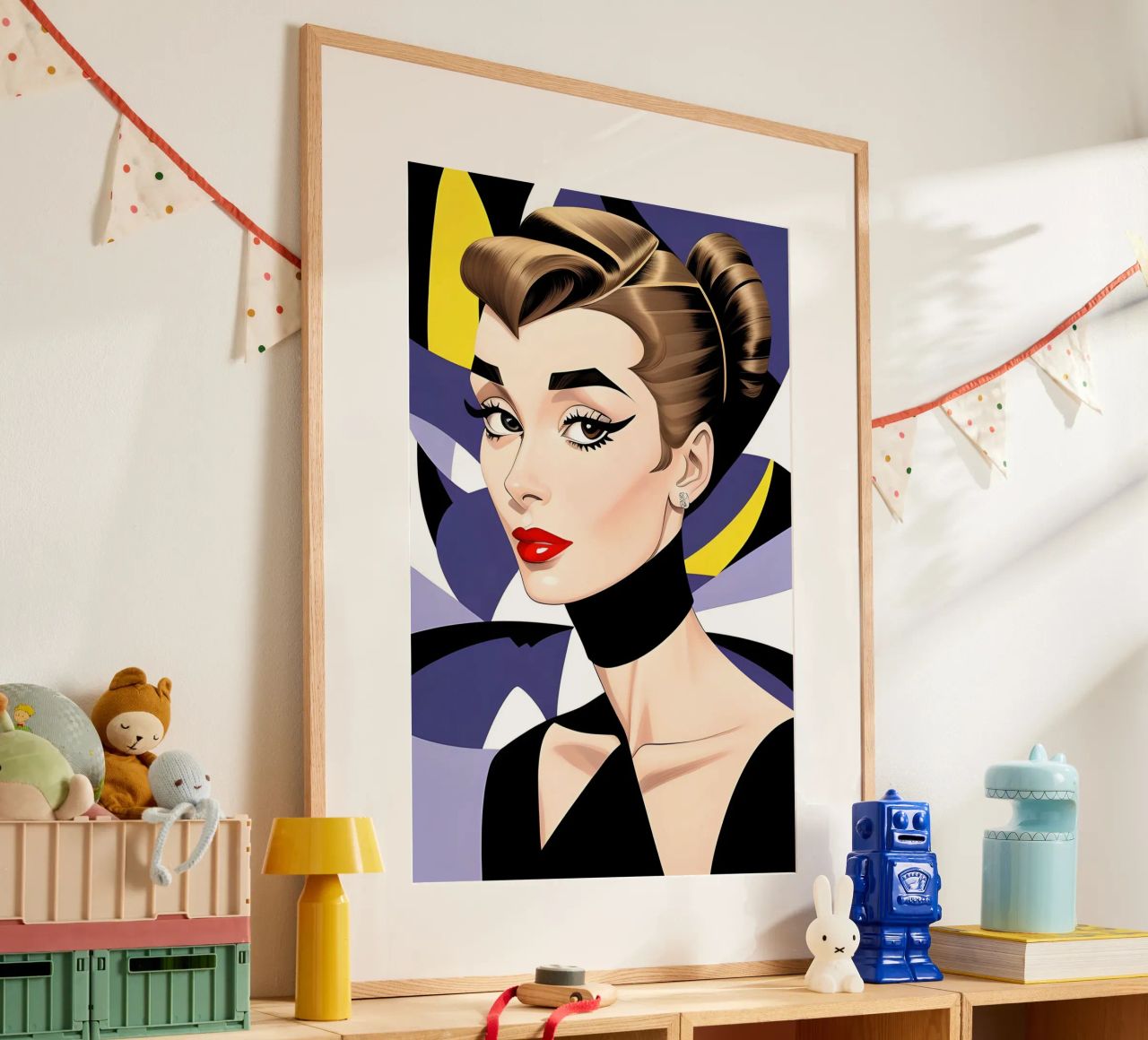 Audrey Hepburn Geometric Dopamine poster by ART DECO