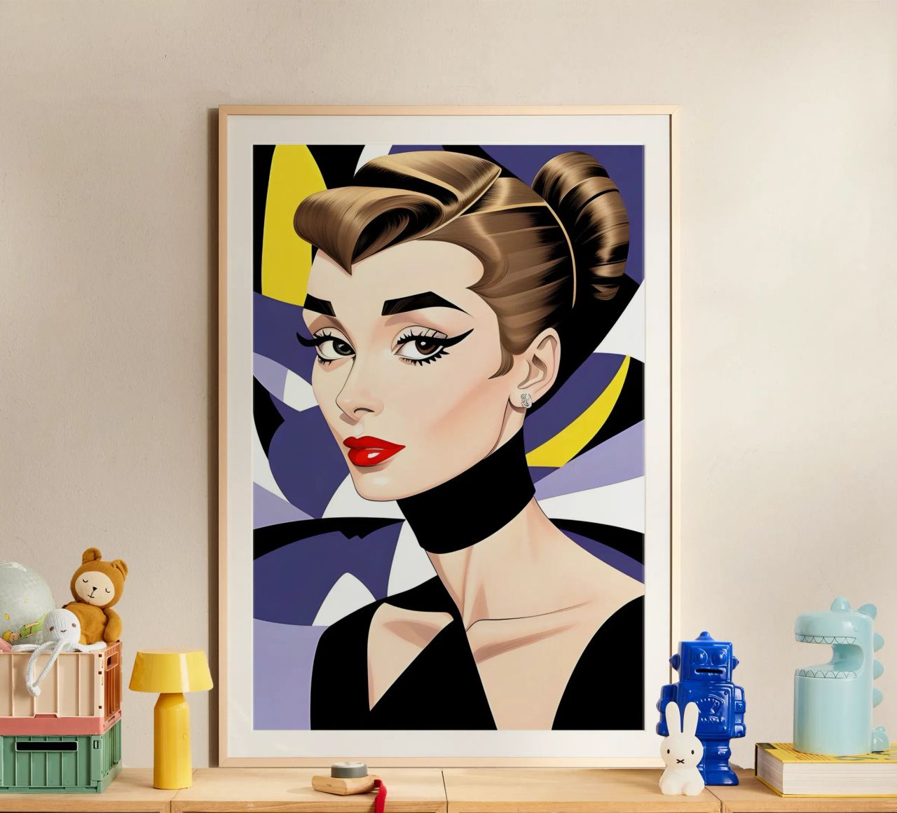 Audrey Hepburn Geometric Dopamine poster by ART DECO
