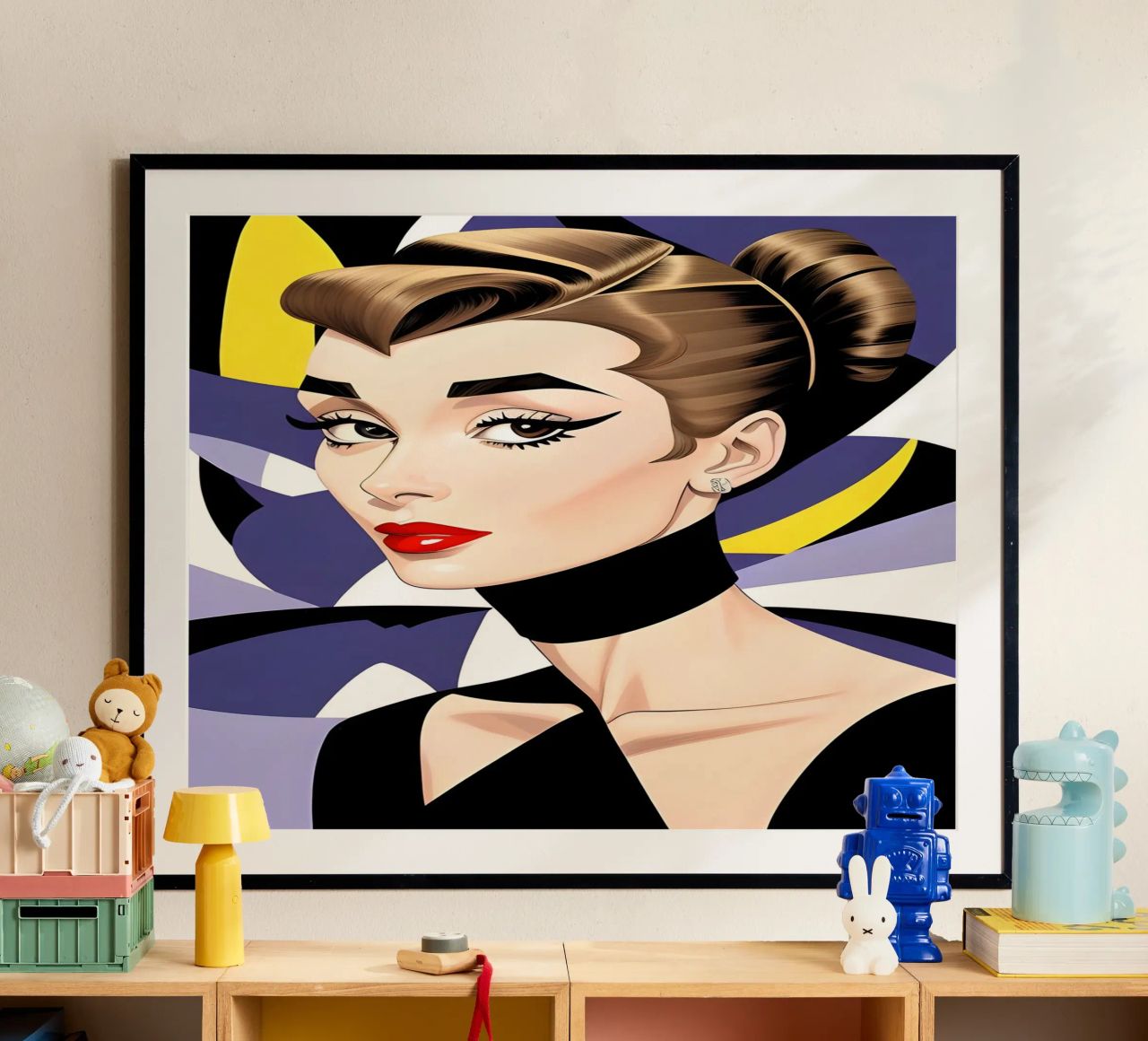 Audrey Hepburn Geometric Dopamine poster by ART DECO