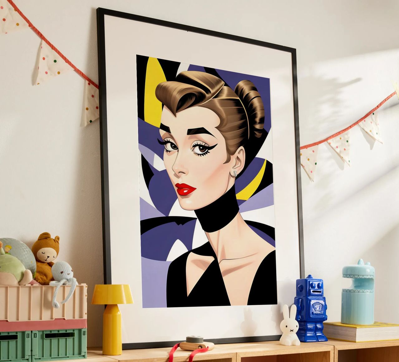 Audrey Hepburn Geometric Dopamine poster by ART DECO