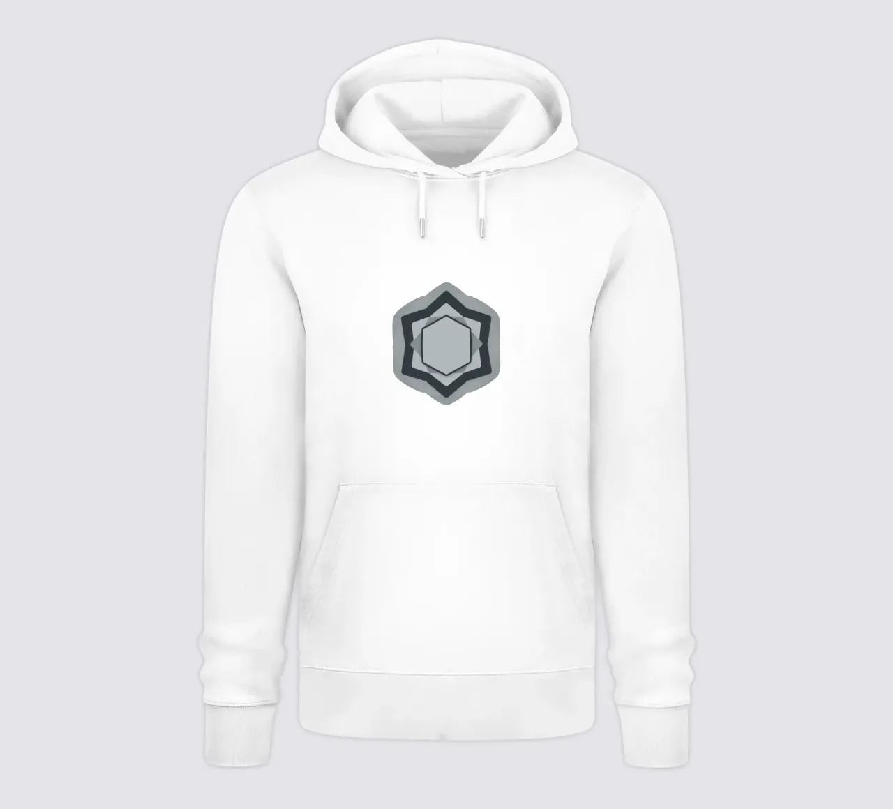 Abstract geometric modern logo in shades of gray and white hoodie by DesignDoodle