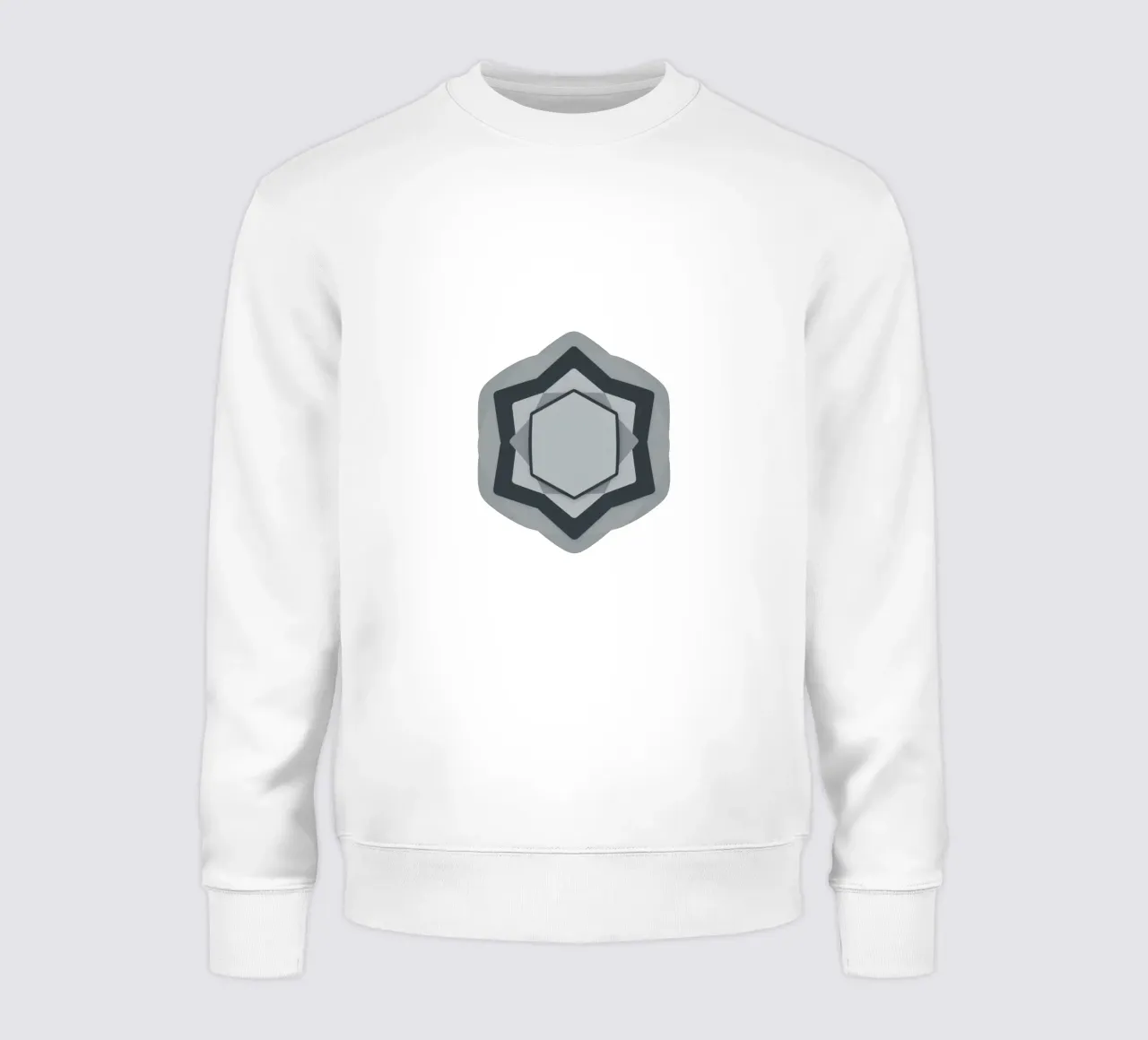 Logotipo geométrico abstracto moderno en tonos grises y blancos sudadera de DesignDoodle