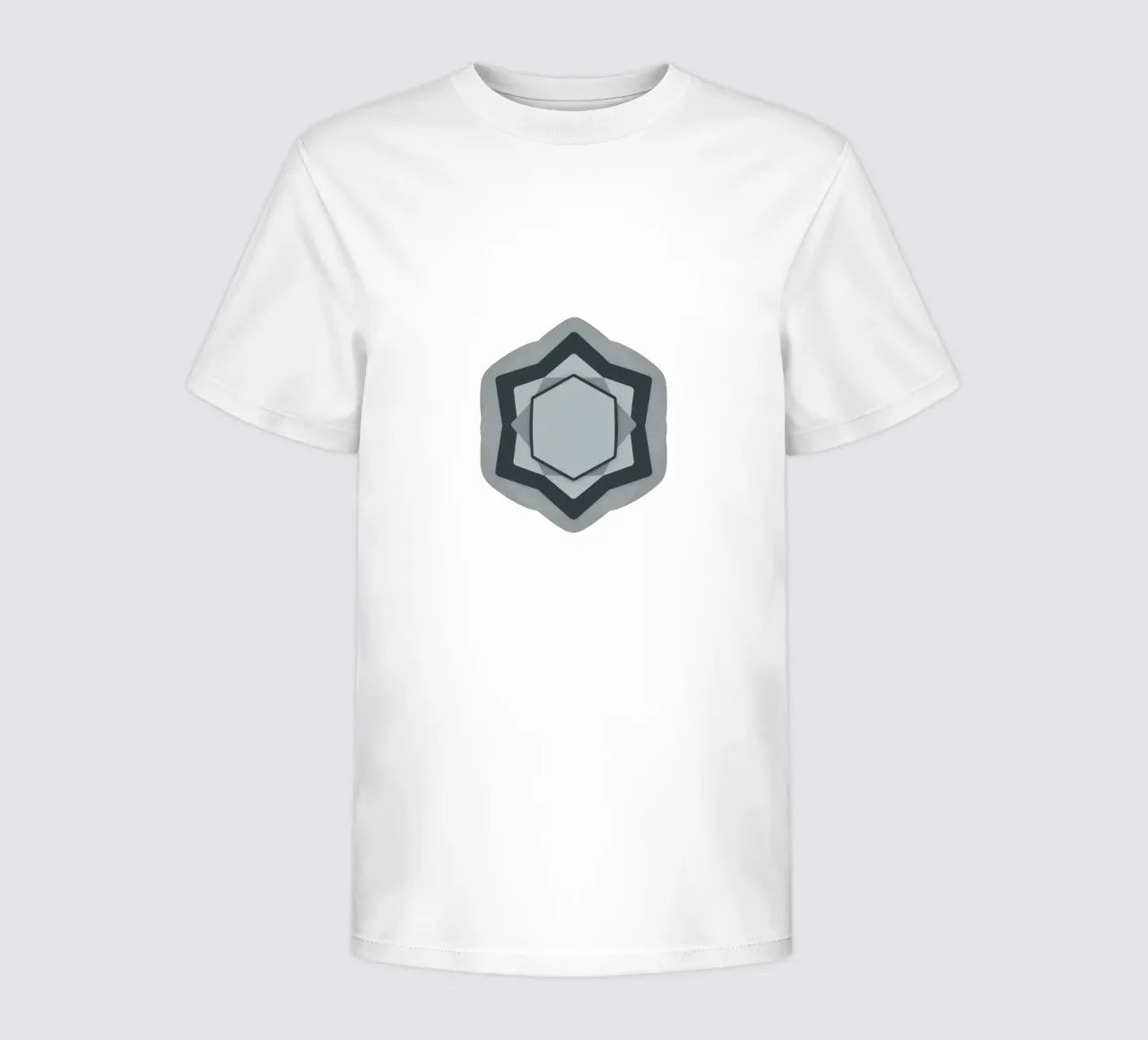Logotipo geométrico abstracto moderno en tonos grises y blancos camiseta para niños de DesignDoodle