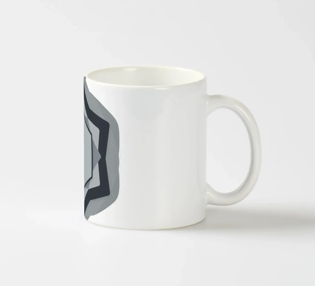 Logo astratto geometrico moderno nei toni del grigio e del bianco tazza in ceramica da DesignDoodle