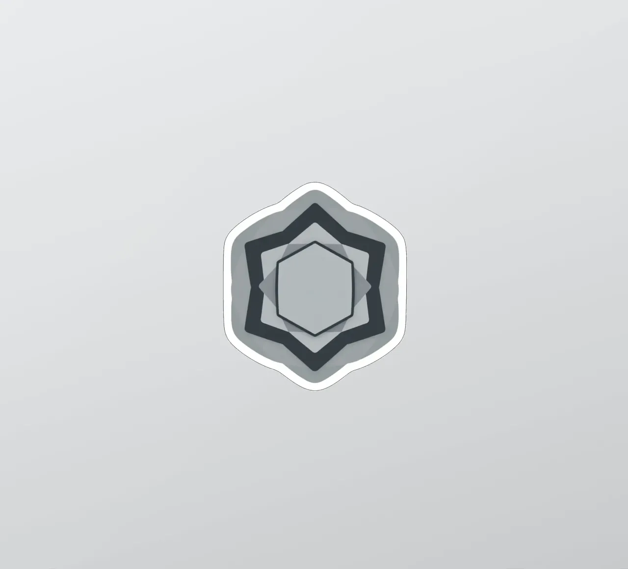Abstract geometric modern logo in shades of gray and white sticker by DesignDoodle