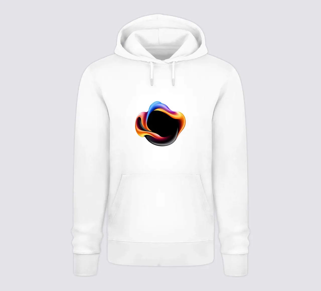 Design astratto e colorato con forme fluide su sfondo neutro. felpa con cappuccio da DesignDoodle