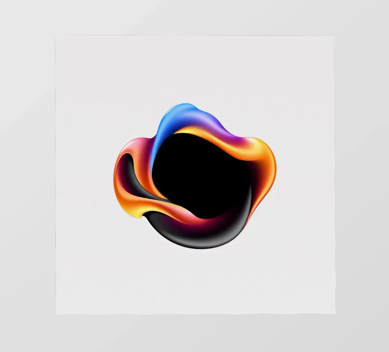 Abstract colorful design with fluid shapes against a neutral photo wallpaper by DesignDoodle