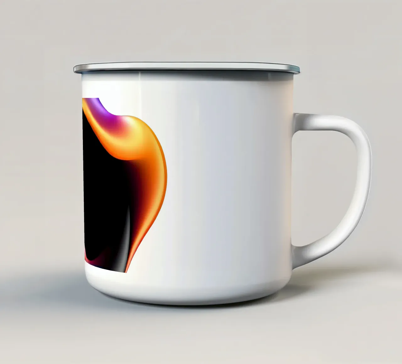 Design astratto e colorato con forme fluide su sfondo neutro. tazza in smalto da DesignDoodle