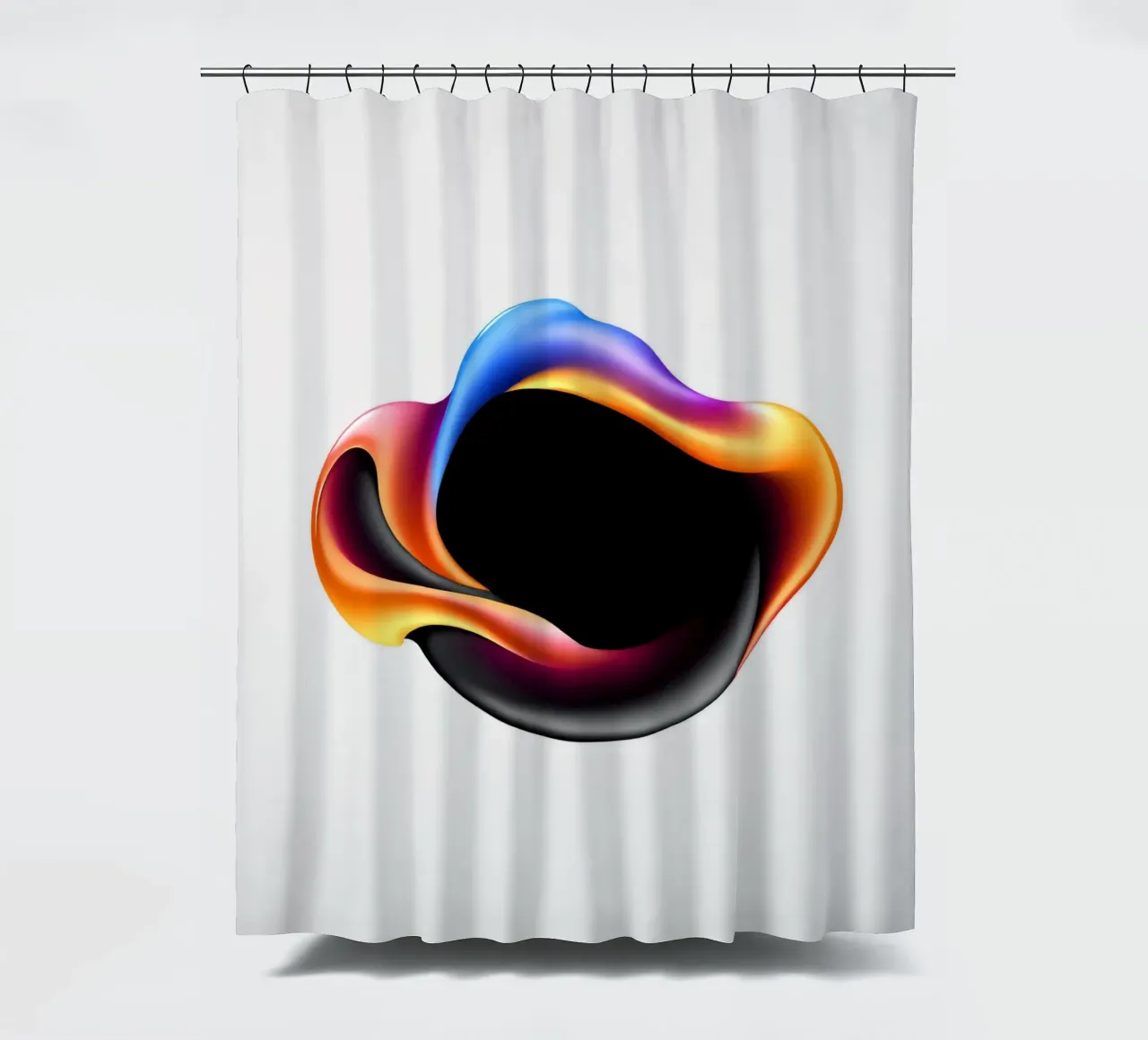 Design astratto e colorato con forme fluide su sfondo neutro. tenda da doccia da DesignDoodle