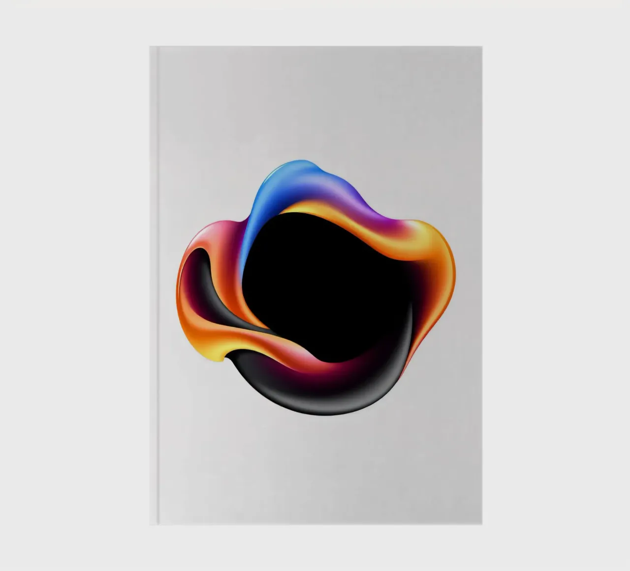 Abstract colorful design with fluid shapes against a neutral notebook by DesignDoodle