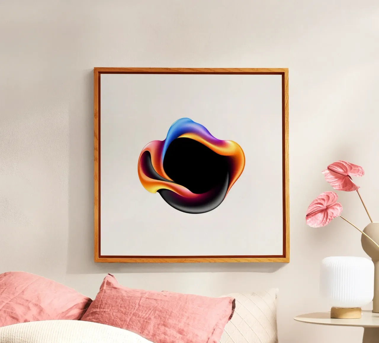 Design astratto e colorato con forme fluide su sfondo neutro. plexiglass da DesignDoodle