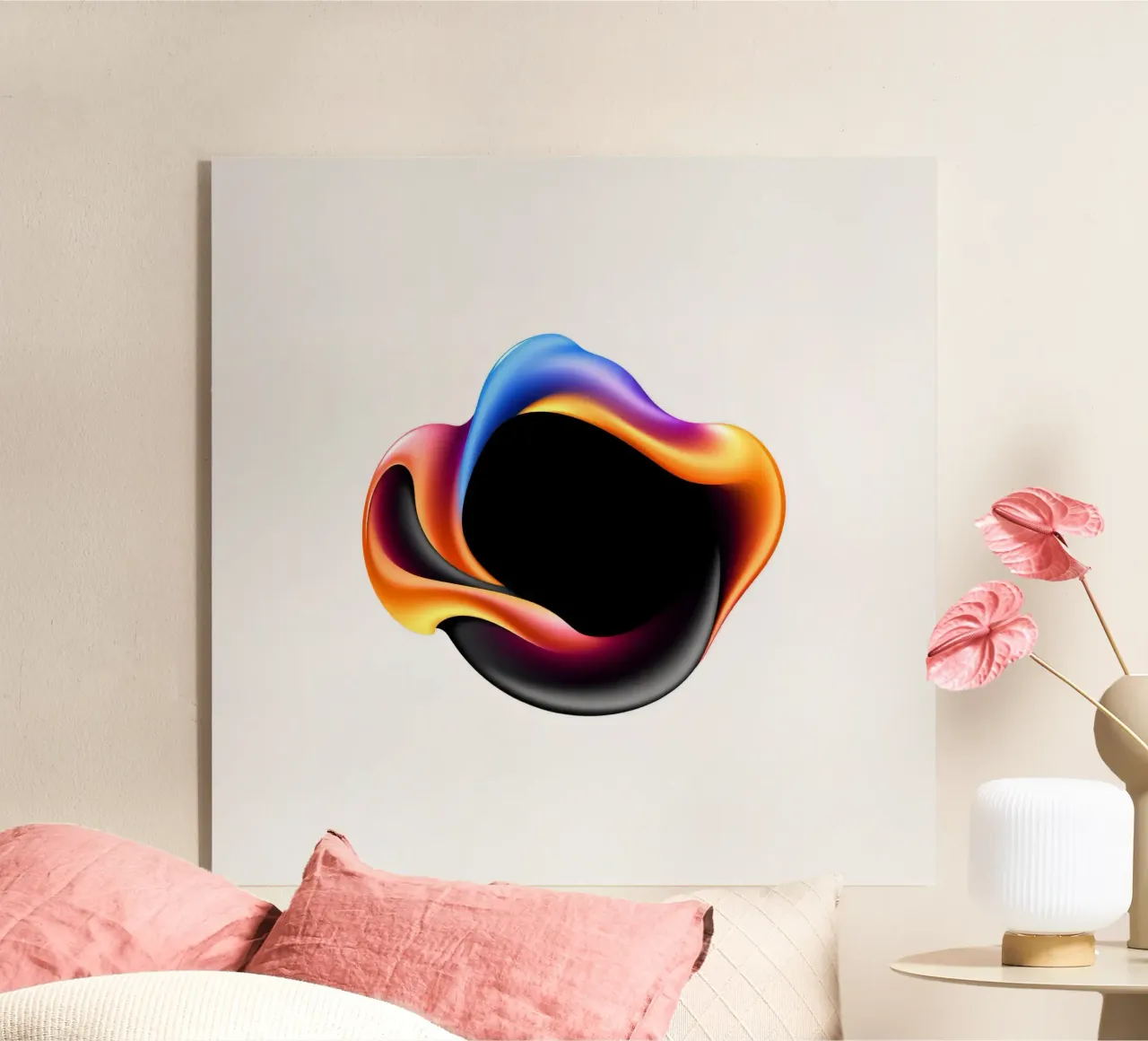 Design astratto e colorato con forme fluide su sfondo neutro. plexiglass da DesignDoodle