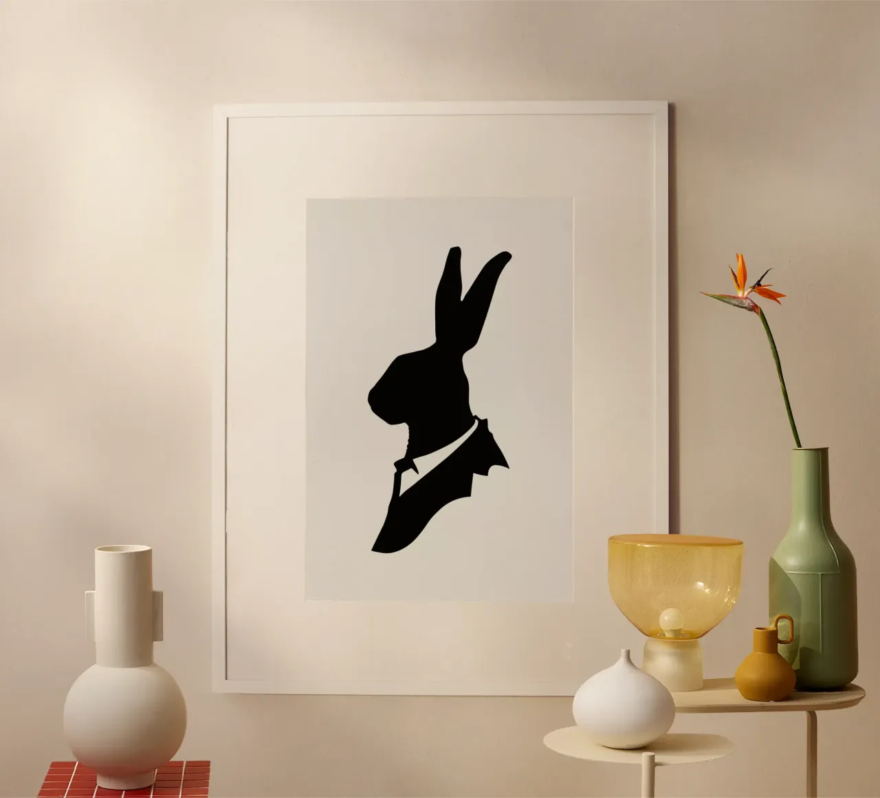 Monsieur Lapin poster con telaio in alluminio da Florent Bodart