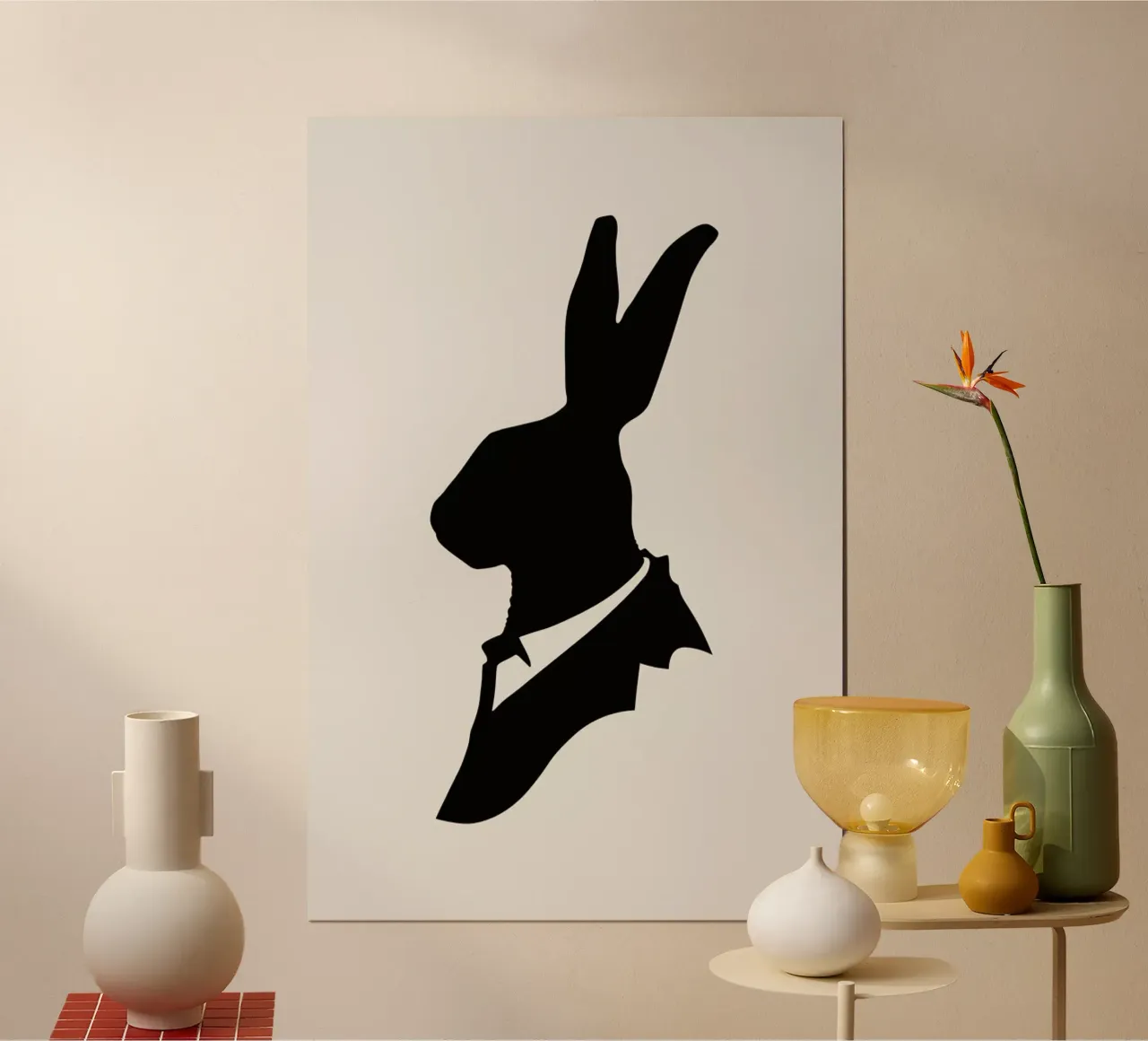 Monsieur Lapin poster con telaio in alluminio da Florent Bodart
