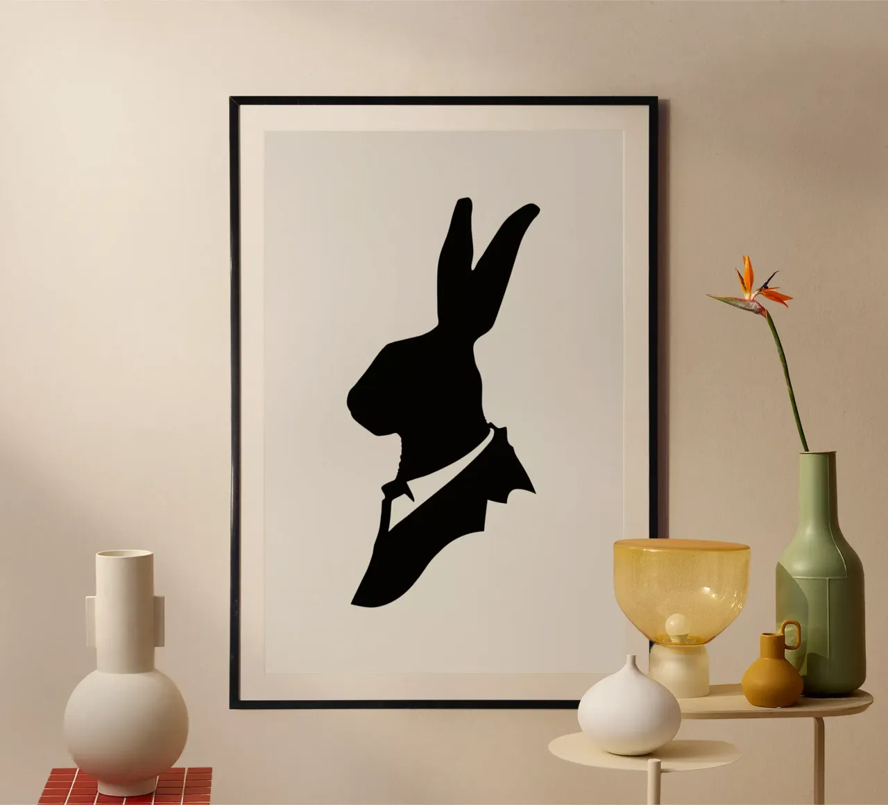 Monsieur Lapin poster con telaio in alluminio da Florent Bodart