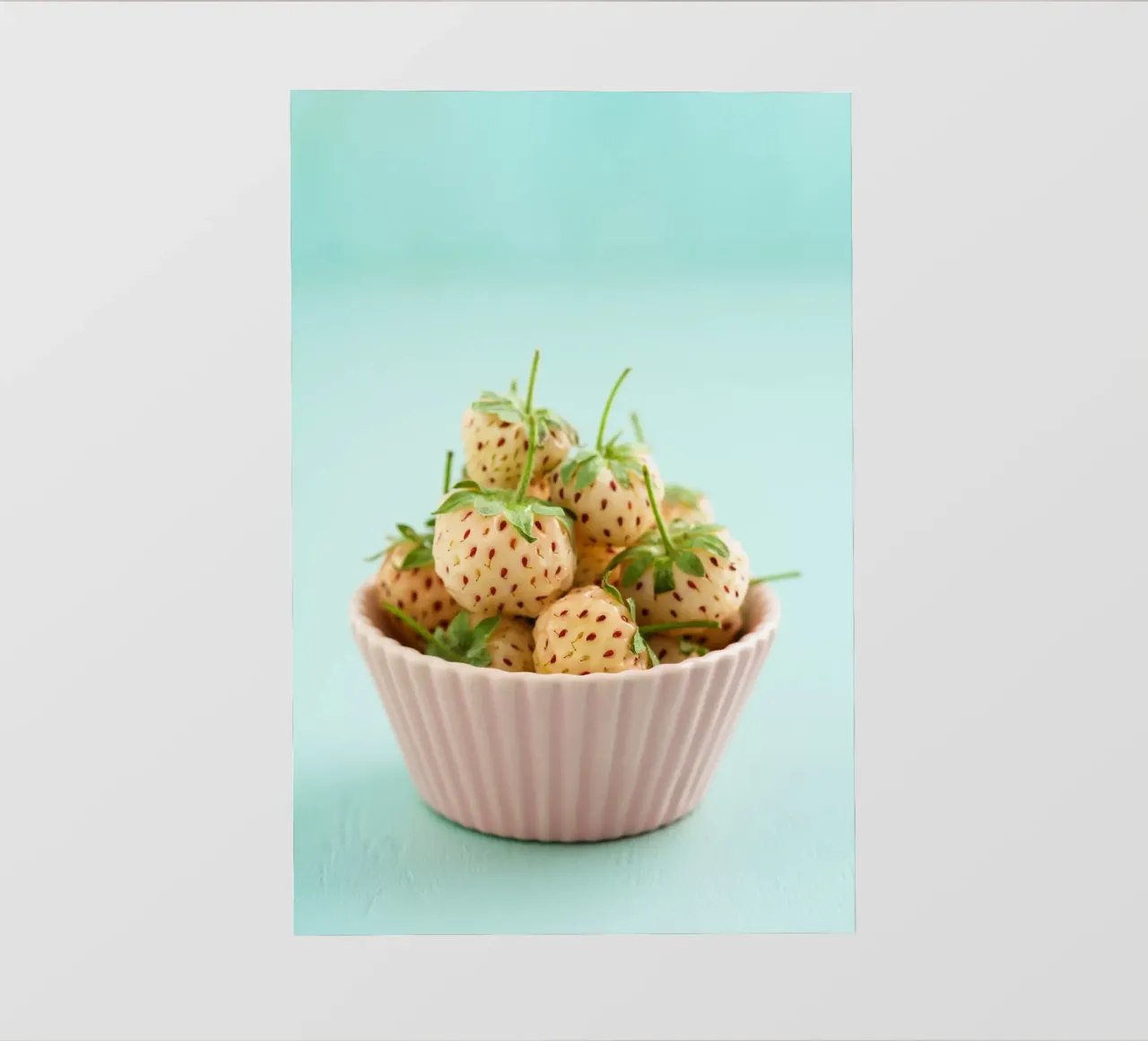 Fragole bianche con buccia rosa telo in pvc da foodphotolove