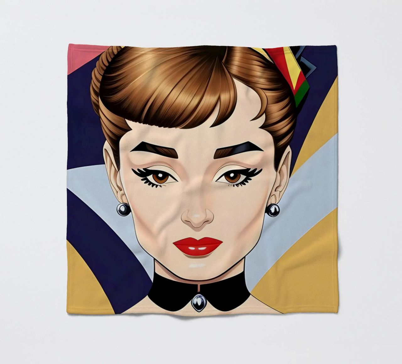 AUDREY HEPBURN RETRO GEOMETRICS fleece blanket by ART DECO