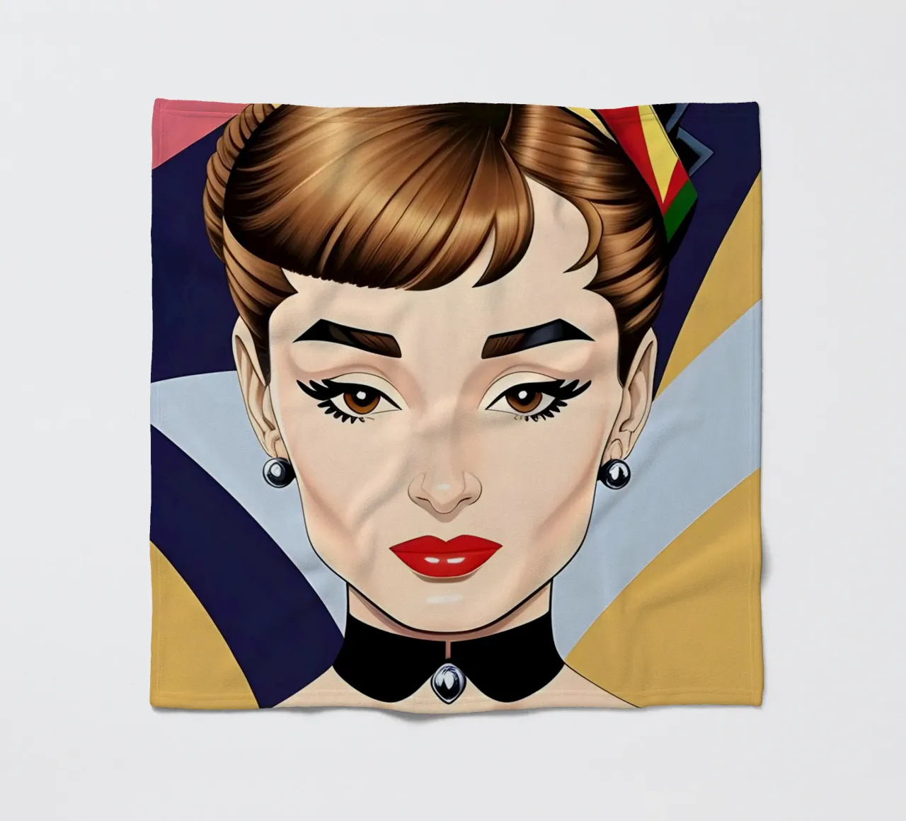 AUDREY HEPBURN GEOMETRIE RETRÒ coperta in pile da ART DECO