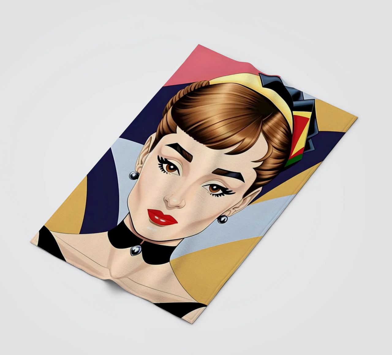 AUDREY HEPBURN RETRO GEOMETRICS fleece blanket by ART DECO