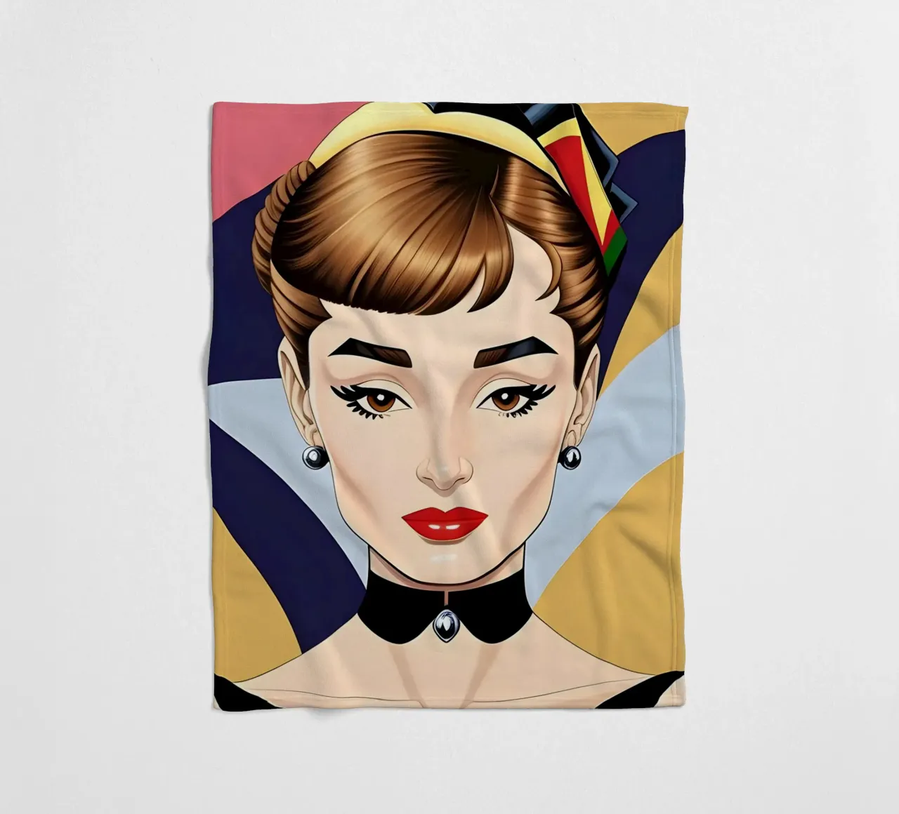 AUDREY HEPBURN GEOMETRIE RETRÒ coperta in pile da ART DECO