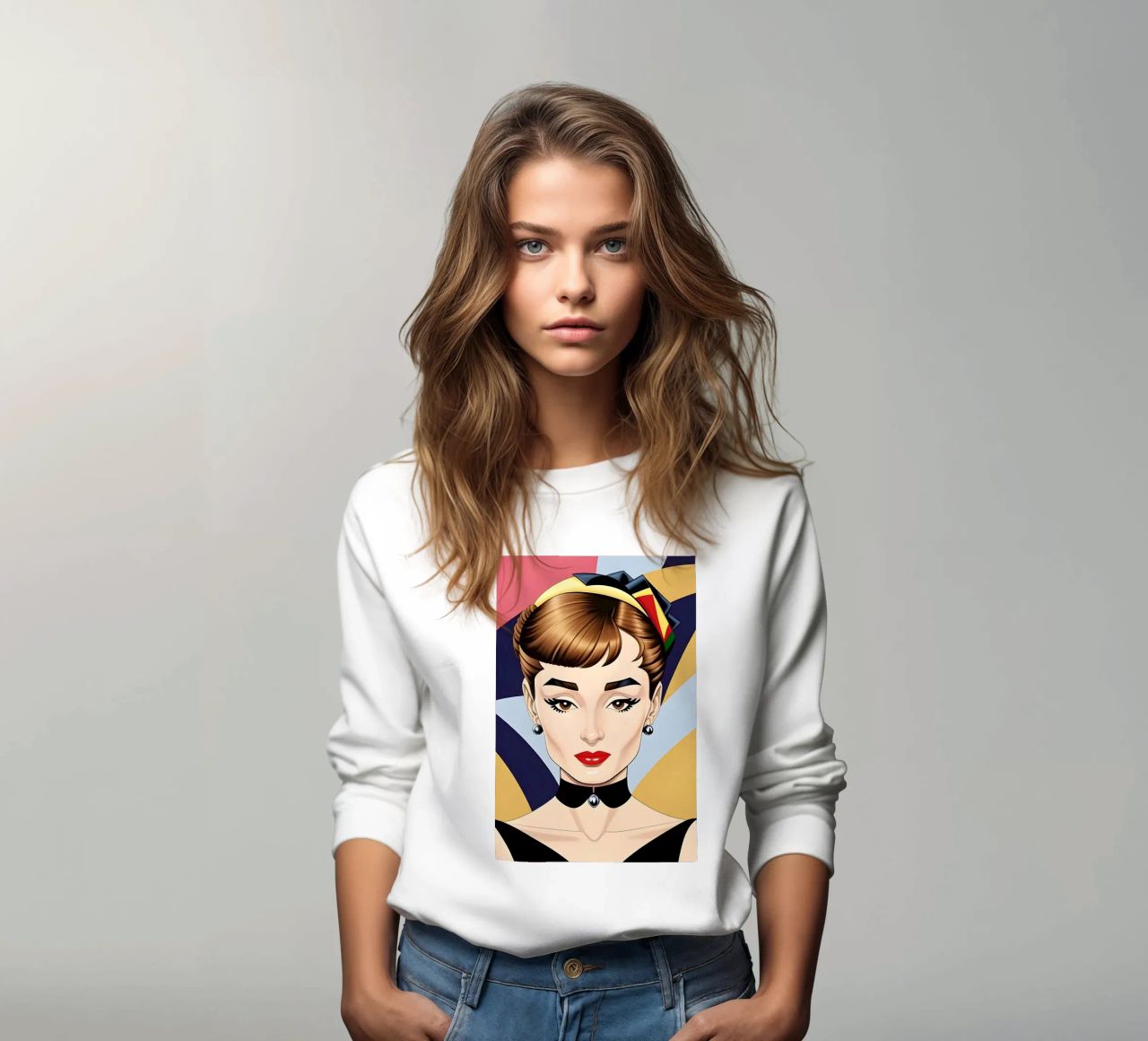 AUDREY HEPBURN RETRO GEOMETRICS sweatshirt by ART DECO