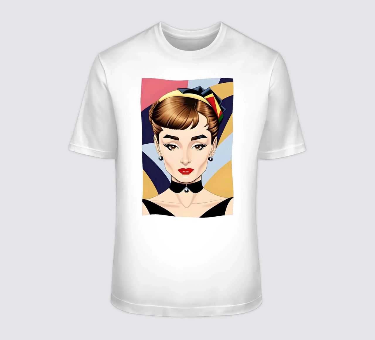 AUDREY HEPBURN RETRO GEOMETRICS t-shirt by ART DECO