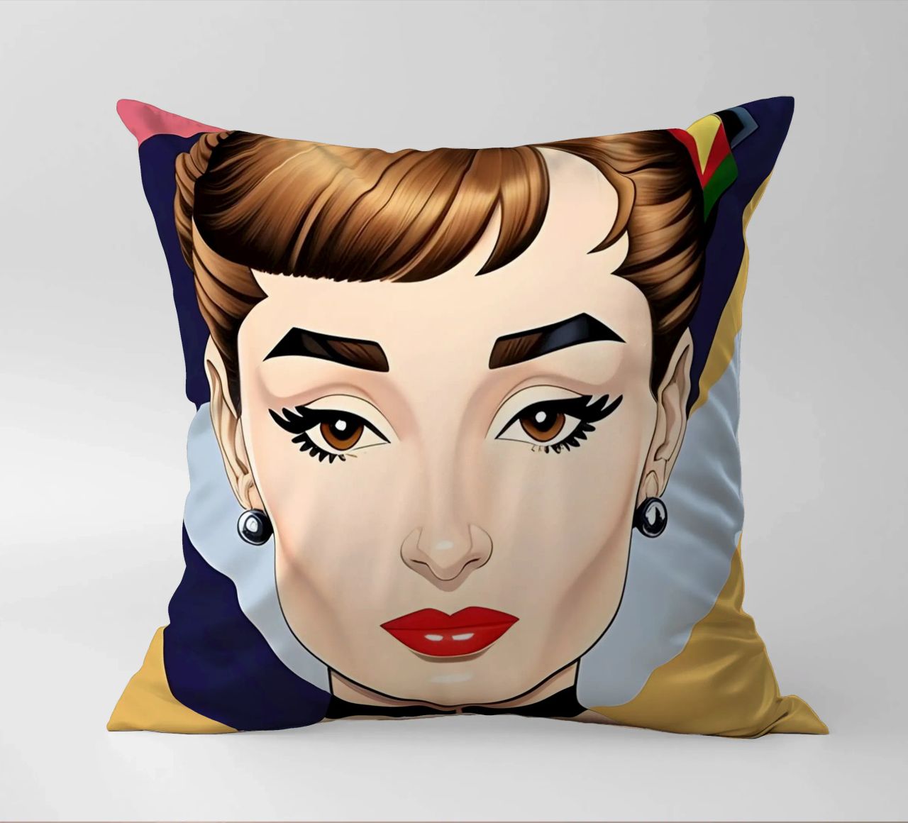 AUDREY HEPBURN RETRO GEOMETRICS decorative cushion by ART DECO