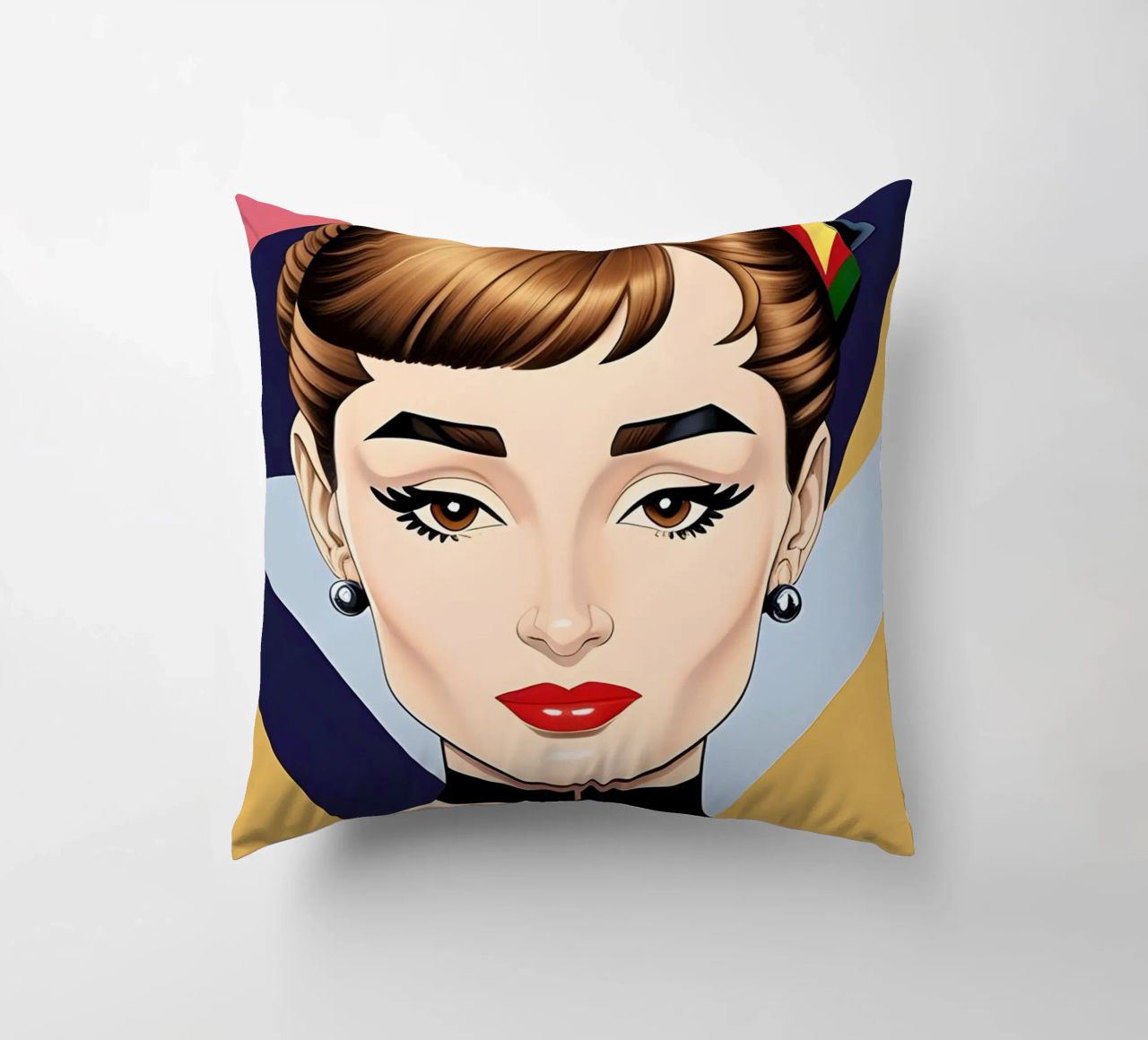 AUDREY HEPBURN RETRO GEOMETRICS decorative cushion by ART DECO