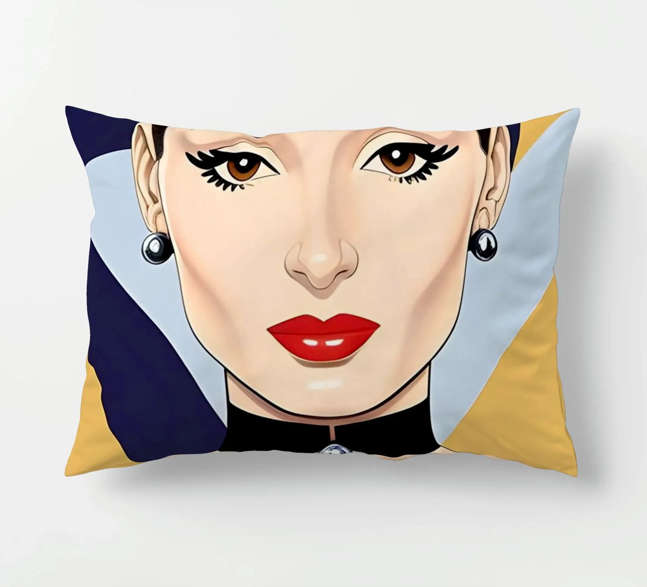 AUDREY HEPBURN RETRO GEOMETRICS decorative cushion by ART DECO