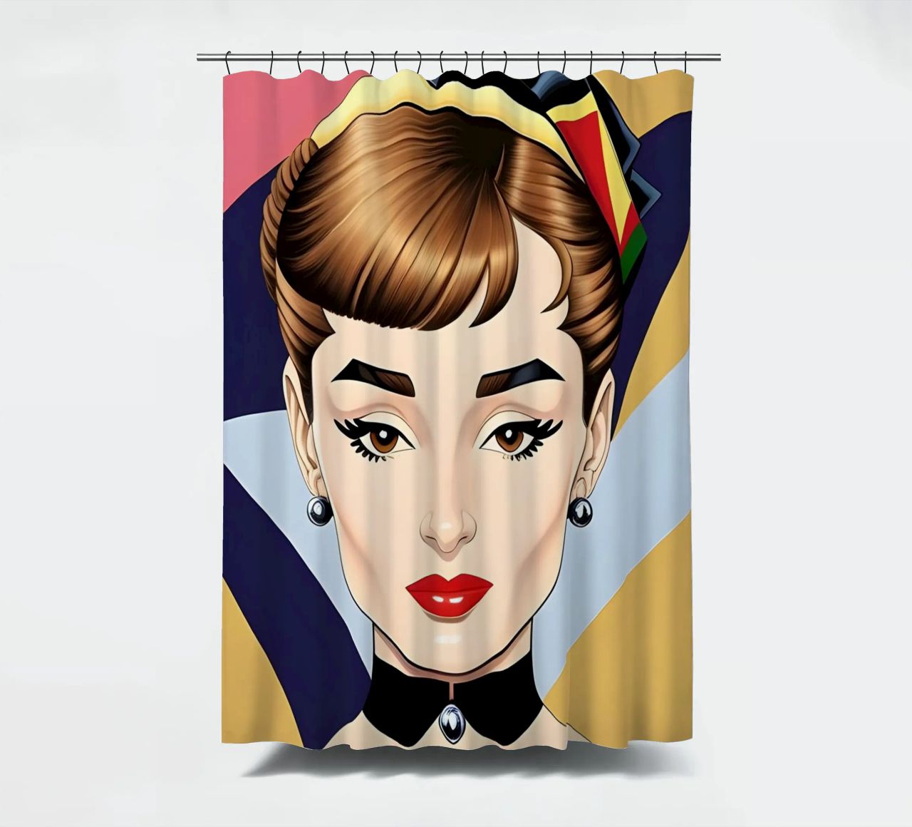 AUDREY HEPBURN RETRO-GEOMETRISCH Duschvorhang von ART DECO