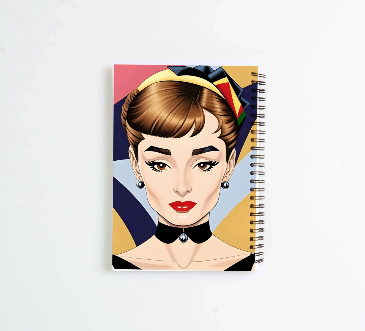 AUDREY HEPBURN RETRO GEOMETRICS spiral notebook by ART DECO