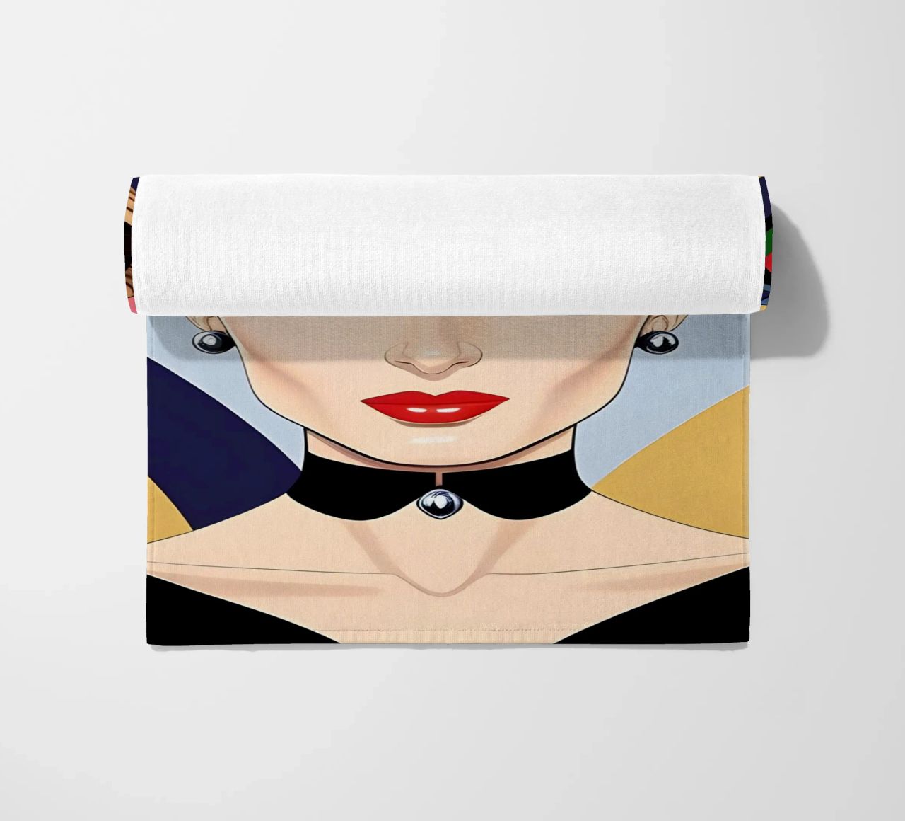 AUDREY HEPBURN RETRO GEOMETRICS beach towel by ART DECO