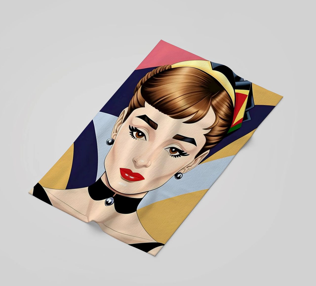 AUDREY HEPBURN RETRO GEOMETRICS beach towel by ART DECO