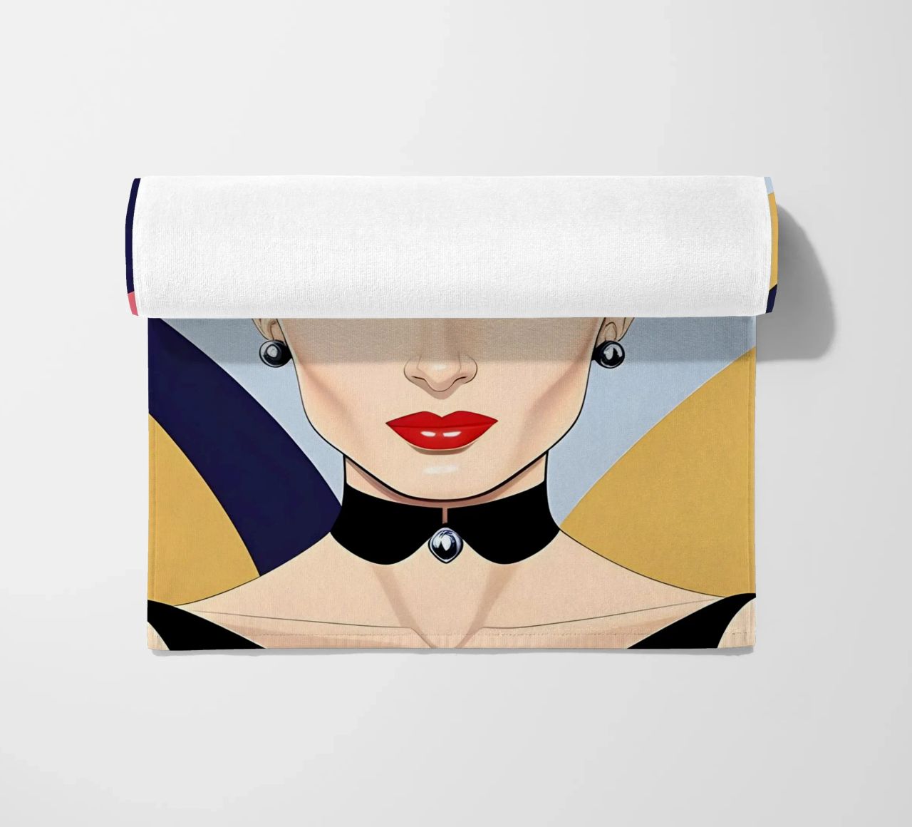 AUDREY HEPBURN RETRO GEOMETRICS beach towel by ART DECO