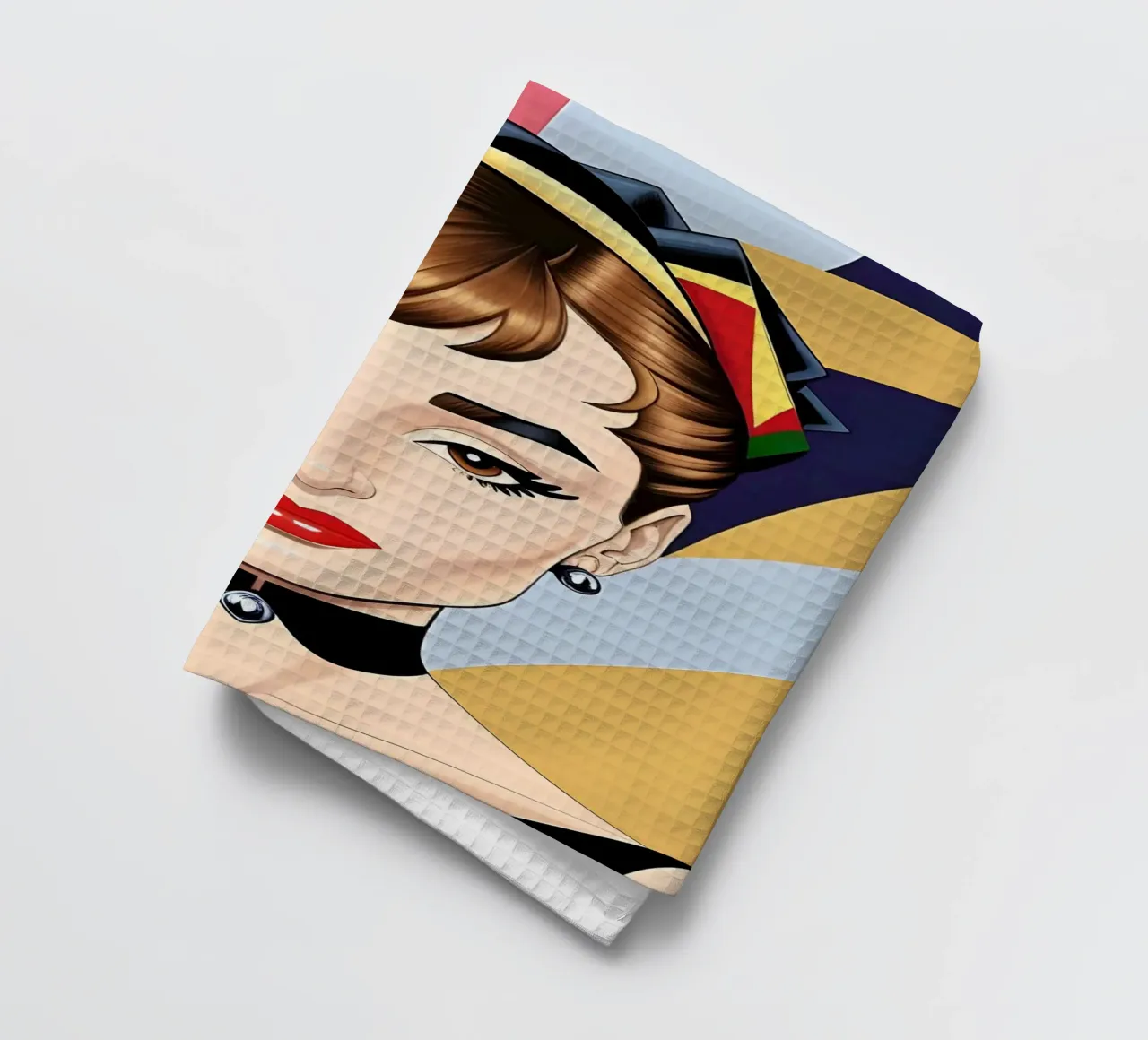 AUDREY HEPBURN RETRO GEOMETRICS torchon de ART DECO