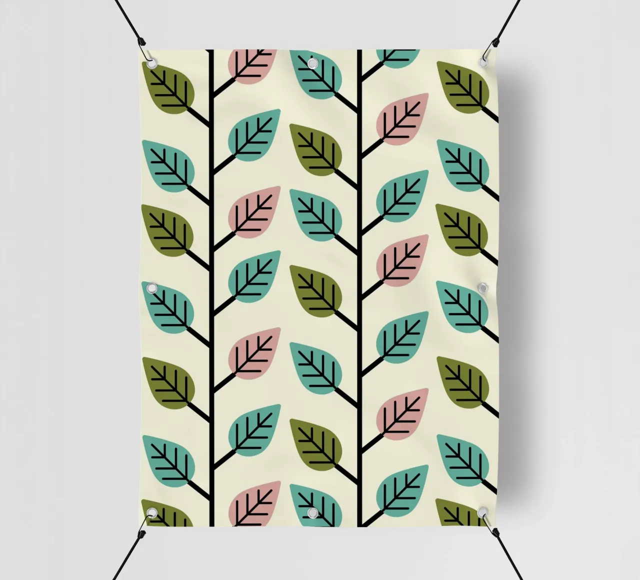 Seamless retro leaf pattern with geometric design pvc cover by CoelfenArt