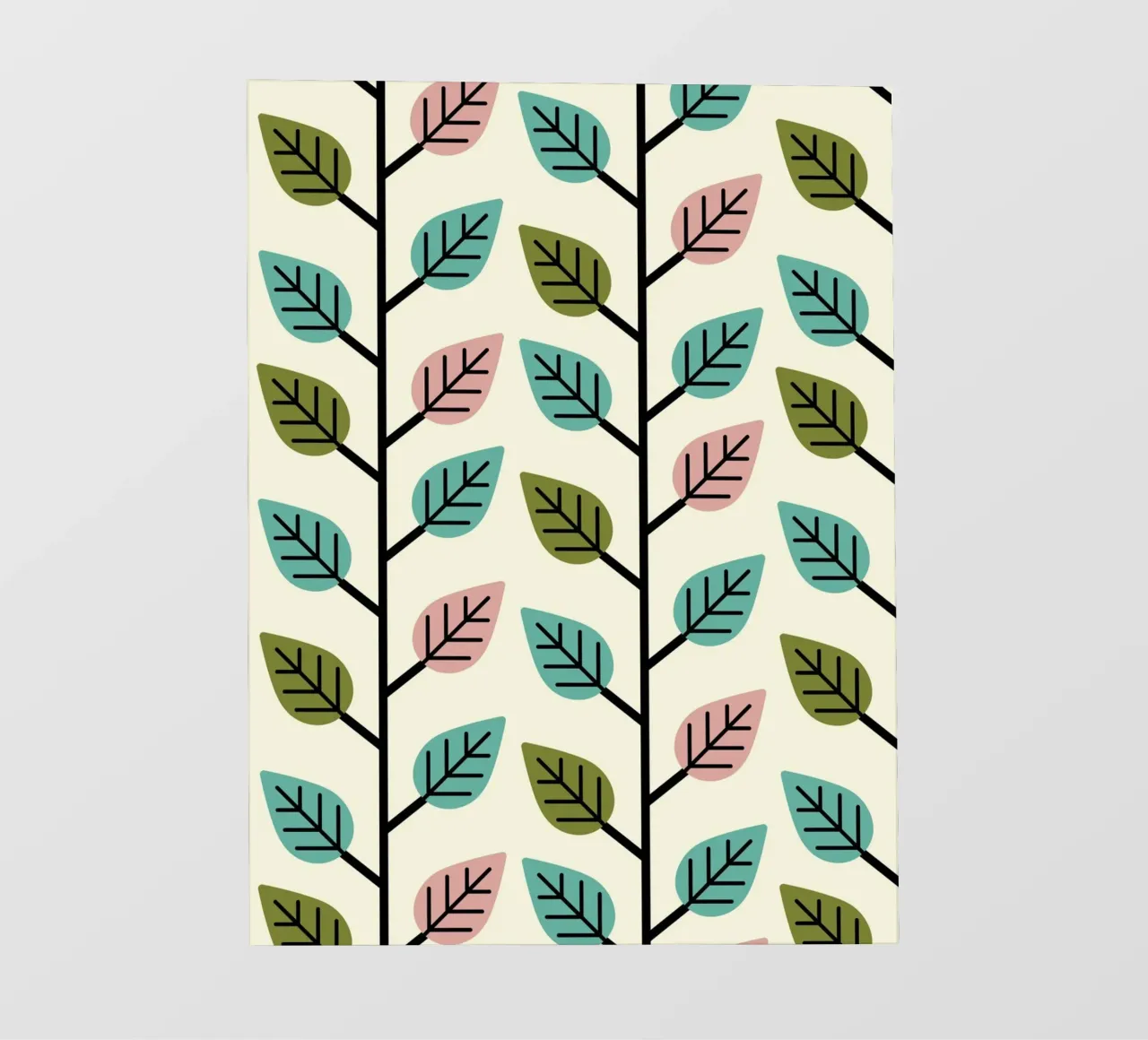 Seamless retro leaf pattern with geometric design pvc cover by CoelfenArt