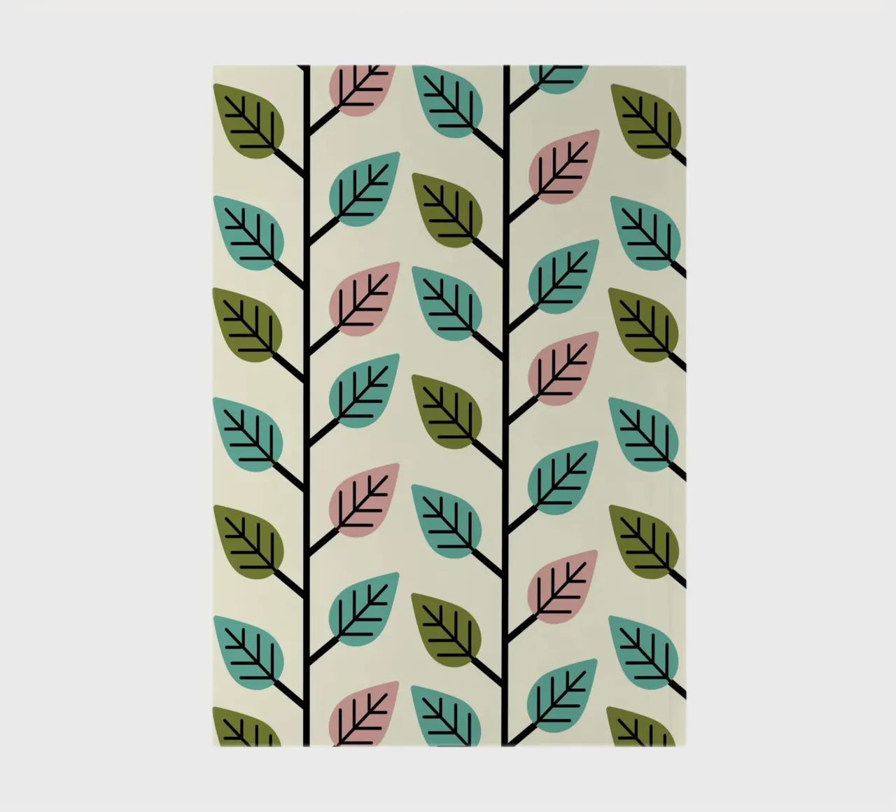 Seamless retro leaf pattern with geometric design notebook by CoelfenArt