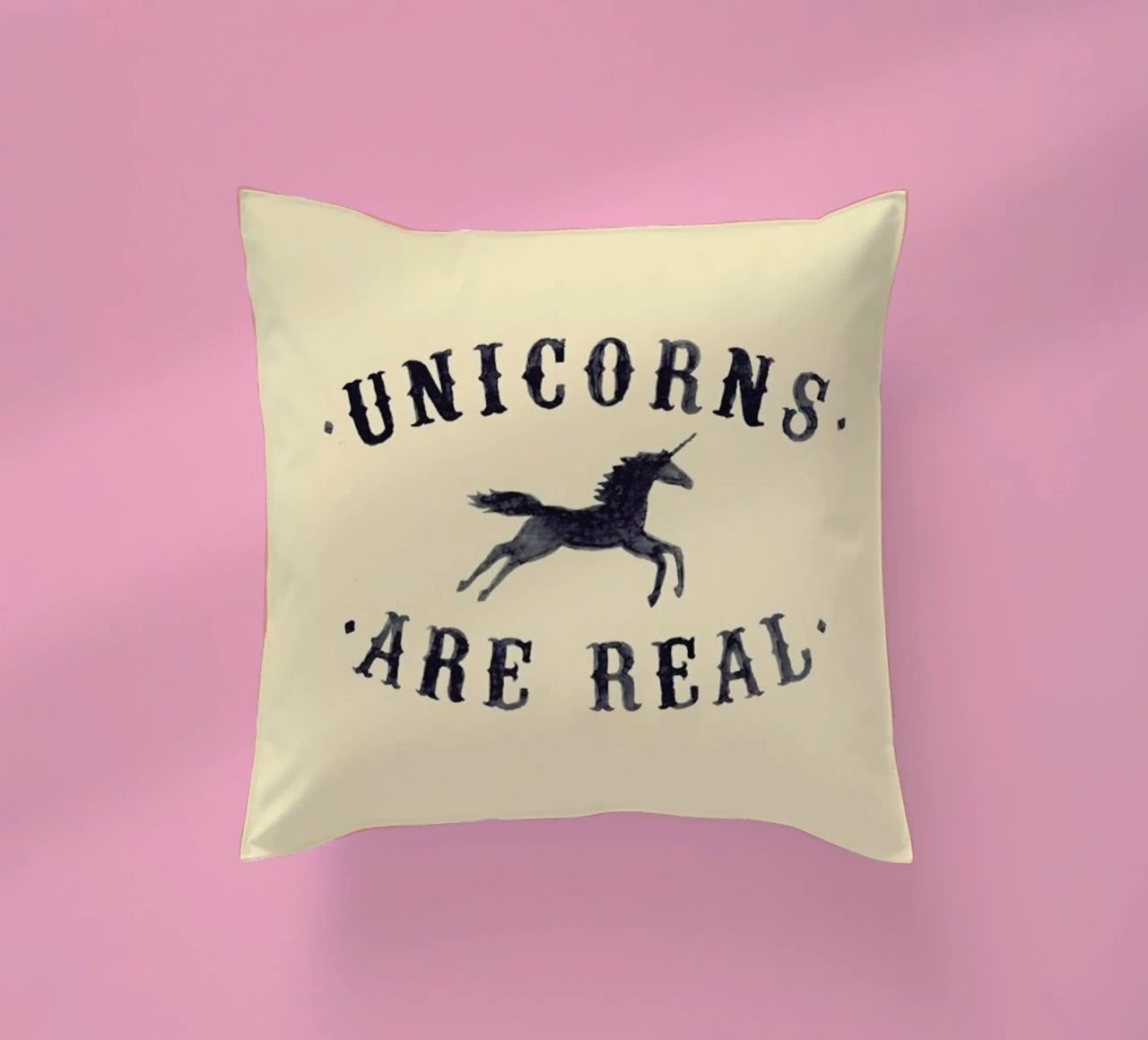 Unicorns Are Real I decorative cushion by Florent Bodart