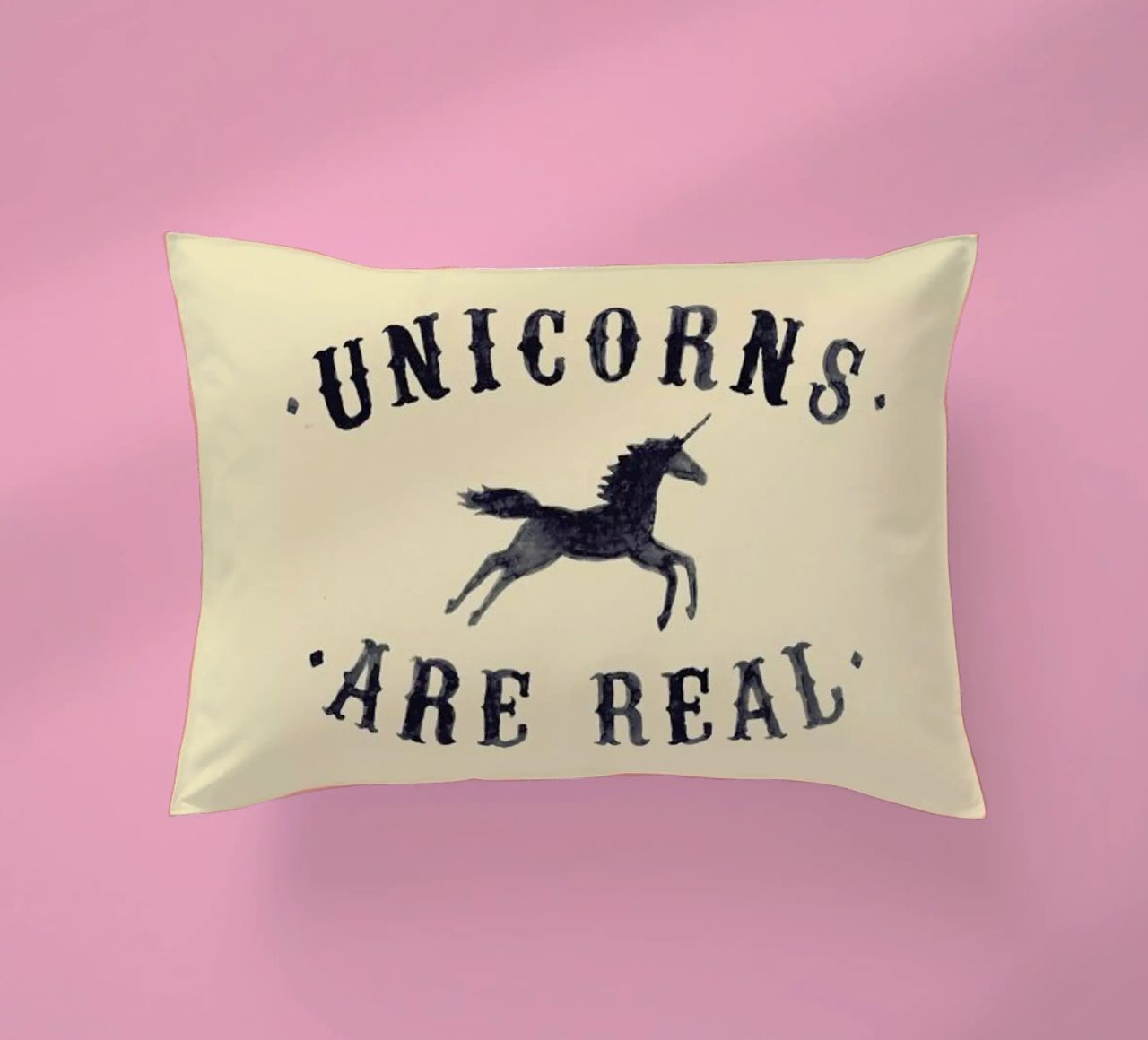 Unicorns Are Real I decorative cushion by Florent Bodart