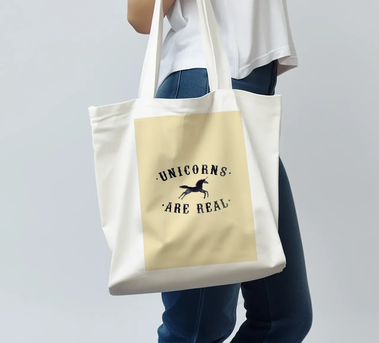 Unicorns Are Real I borsa in juta da Florent Bodart