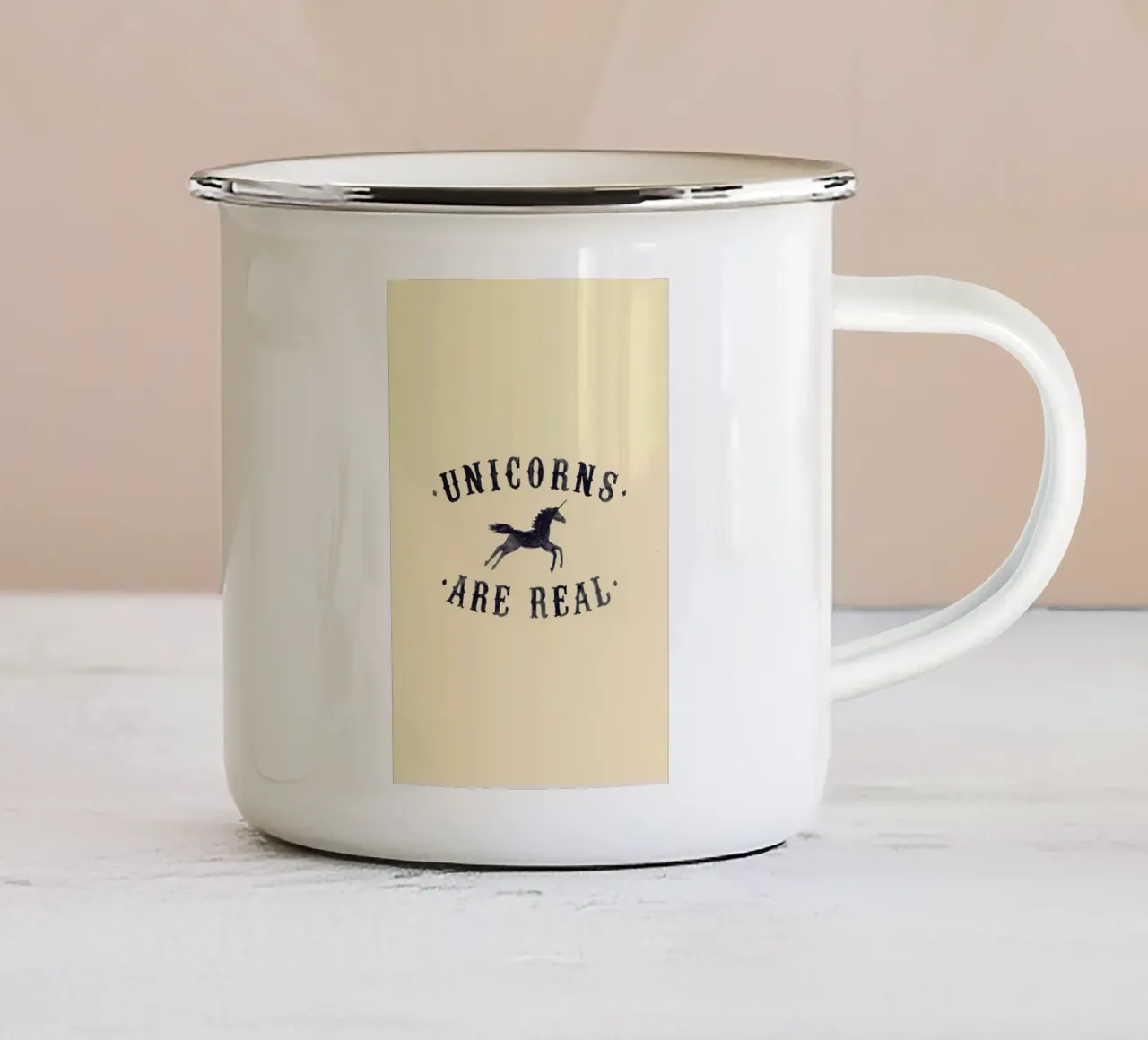 Unicorns Are Real I Emaille Tasse von Florent Bodart
